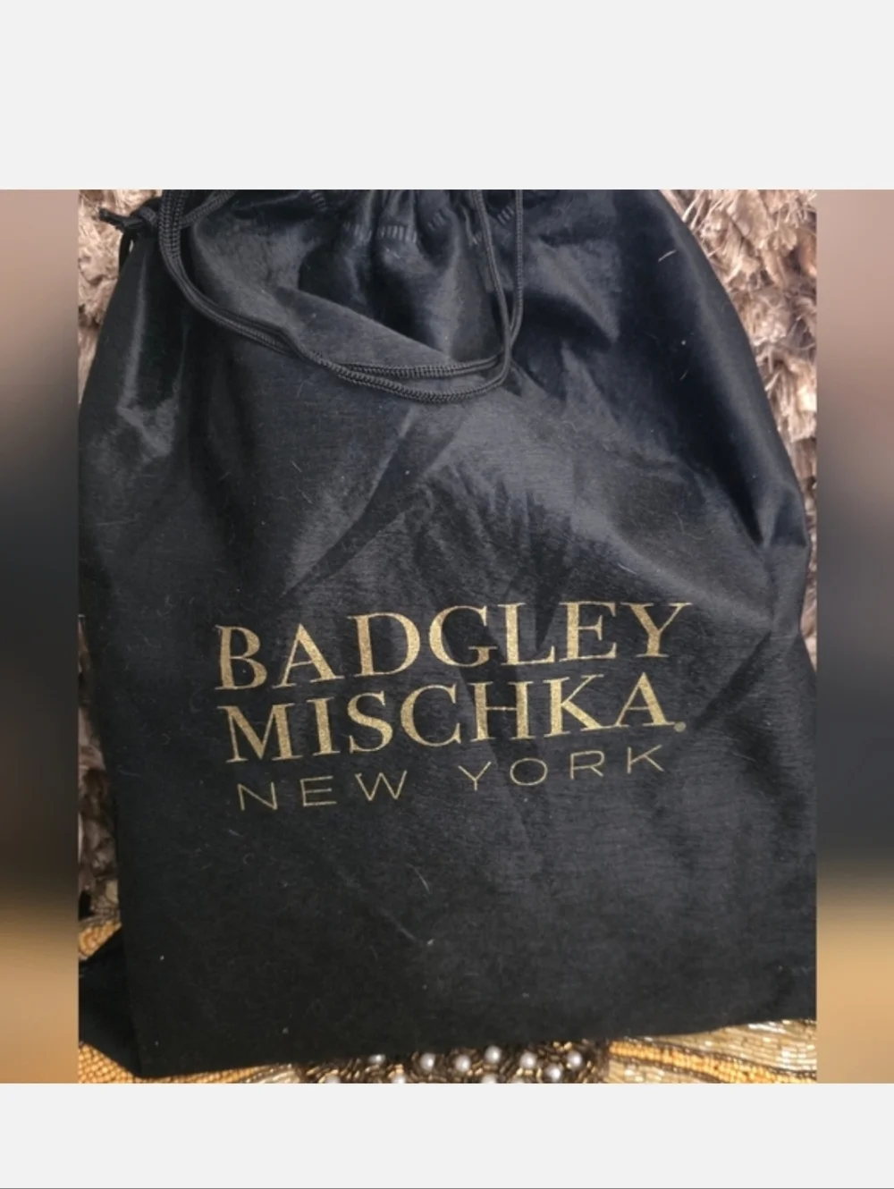 Badgley Mischka Black Satchel with Crystal Accent - Picture 5 of 6